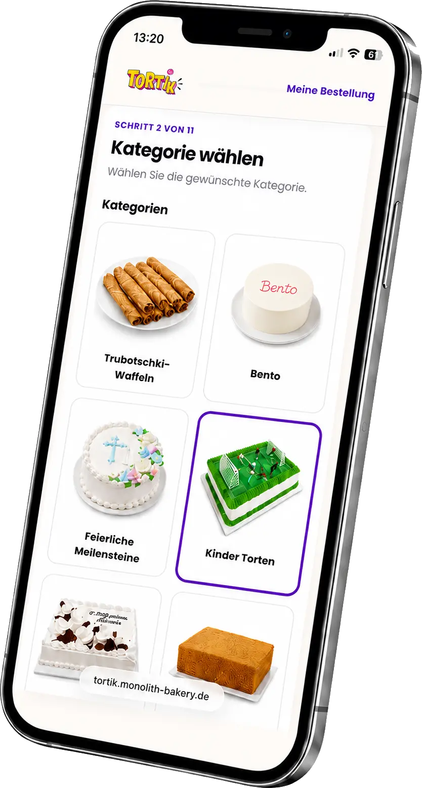 Tortik App auf einem Smartphone