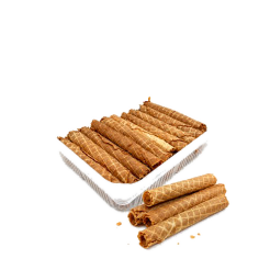 Waffelröllchen mit karamellisierter Kondensmilch